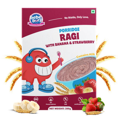 Bebe Burp Ragi With Strawberry And Banana Porridge | Cereal