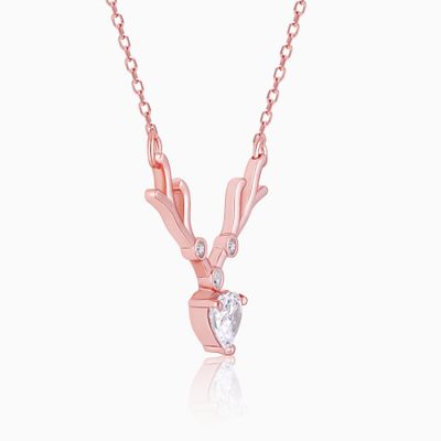 Giva Rose Gold Deer Heart Necklace