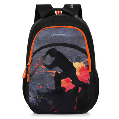 Nasher Miles Cricket Backpack | Unisex | 3 Compartment Bag | Black | 45L