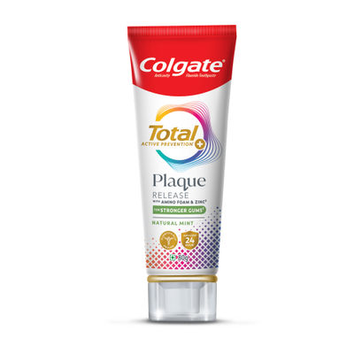 Colgate Total Plaque Release Toothpaste With Amino Foam & Zinc For Stronger Gums- Natural Mint