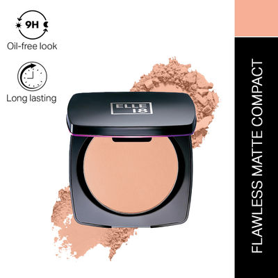 Elle 18 Lasting Glow Compact | 9 Hrs Oil-Free | Vitamin E and C | Matte Finish - Shell