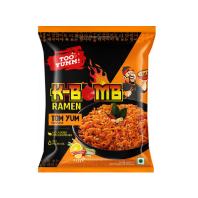Too Yumm K-Bomb Ramen Tom Yum Instant Noodles | Tangy n Spicy Flavour | Korean Veg