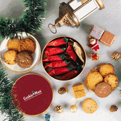 CookieMan Red Assorted Cookies Gift Tin