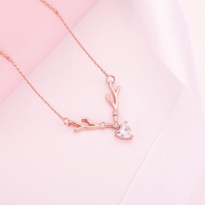 Giva Rose Gold Deer Heart Necklace