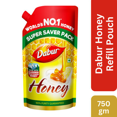 Dabur Honey - Refill Pouch, 100% Pure World's No.1 Honey Brand