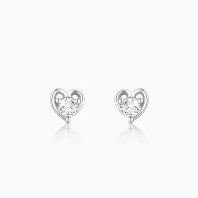 Giva Anushka Sharma Silver Zircon Small Heart Studs