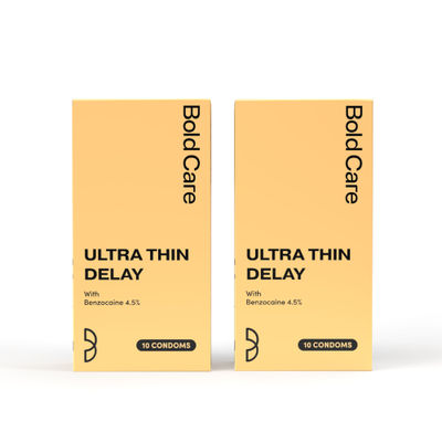 Bold Care Ultra Thin Delay Condoms with Benzocaine 4.5% 10 pc Combo