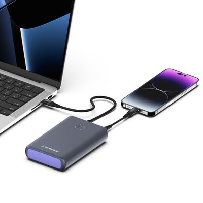 Ambrane 85W Fast Charging Powerbank, Power Delivery & Quick Charge (Powerlit Ultra Lite, Black)