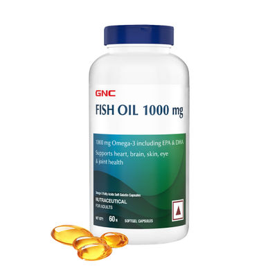 GNC 1000 Mg Omega 3 Fish Oil for Men & Women 60 Softgels