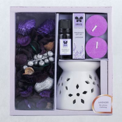 Iris Lavender Vaporiser Fragrance Giftset | With Potpourri And Oil