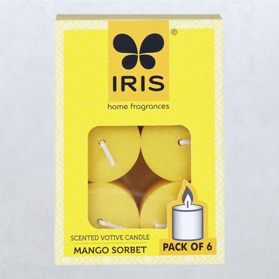 Iris Home Fragrance Mango Sorbet Scented Votive Candles Refill- Pack Of 6