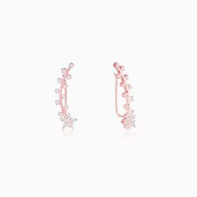 Giva Rose Gold Floral Branch Ear Cuffs