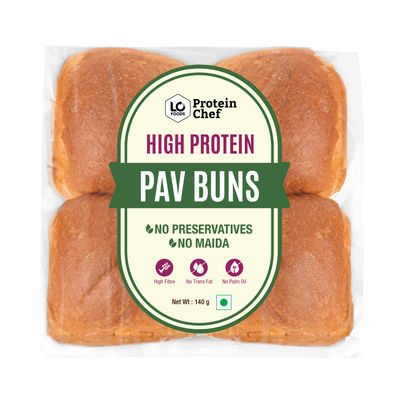 Protein Chef High Protein Pav Bun (Zero Maida, Multigrain) - Made with MP Sharbati Wheat