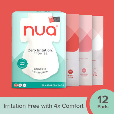 Nua Complete Comfort (3 XL+, 4 XL, 5 L) Sanitary Pads with Disposal Cover