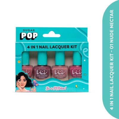 SUGAR POP 4 in 1 Nail Lacquer Kit- 01 Nude Nectar