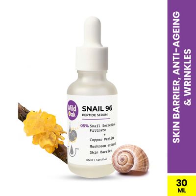 Wild Oak Korean Snail Mucin 96 Peptide Serum | Glass Skin, Dark Spots, Scars, Anti-Aging & Wrinkles