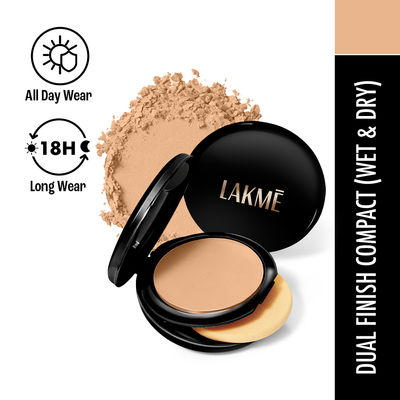 Lakme Xtraordin-airy Compact, 2 In 1 Compact + Foundation, Lightweight, SPF17, 03 Golden Medium