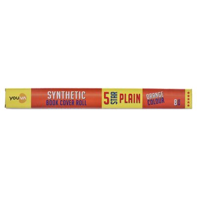 Navneet Youva Synthetic Cover Rolls Plain 5 Star 8 Meters Length X 35.5 Cm Height Orange