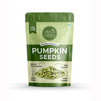 Heka Bites Raw Pumpkin Seeds 100% Premium Seeds Source of Magnesium Zinc & Potassium