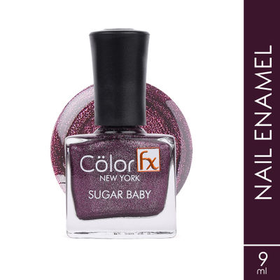 Color Fx Purple Shimmery Matte Nail Paint, Long Lasting Nail Polish 107