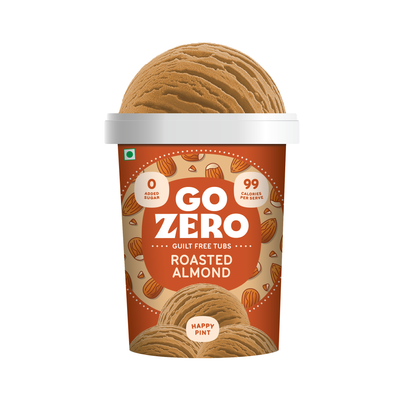 Go Zero Roasted Almond Low Calorie Guilt Free Ice Cream Tub