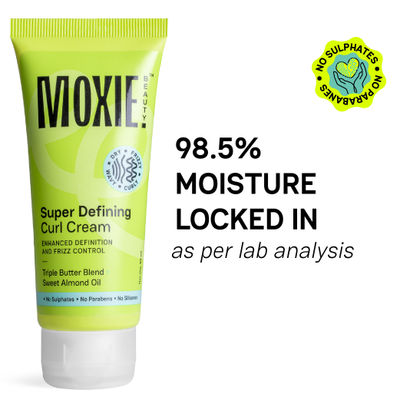 Moxie Beauty Super Defining Curl Cream | 96% Hair Moisture Retained | For Curly & Wavy Hair