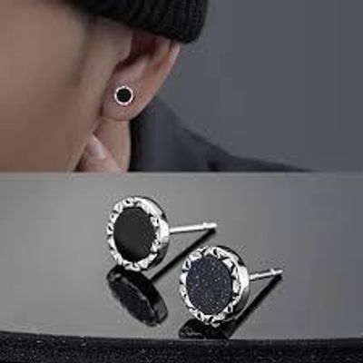 Salty Alpha Black Beaten Studs for Men