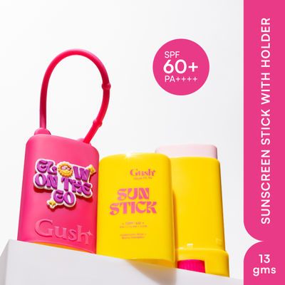 Gush Beauty Sunscreen Stick SPF 60 PA +++ UVA + UVB+ | Makeup Friendly | No White Cast | Supercharged With Peptides & Hyaluronic Acid