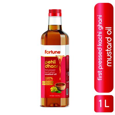 Fortune Pehli Dhaar First Pressed Kachi Ghani Mustard Oil Pet Bottle