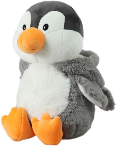 Mirada Grey Super Soft Hoodie Penguin Soft Toy - 25Cm