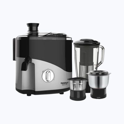 Maharaja Whiteline Odacio Plus 550 W 3 Jars Sleek Mixer Grinder-Efficient Mixing - Black-Silver