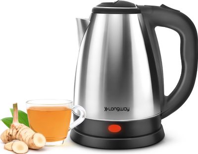 Longway Kestro 2 Ltr Electric Kettle with Stainless Steel Body Boiling(Silver & Black,1500 Watt)