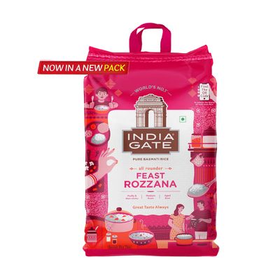 India Gate All Rounder Feast Rozzana Basmati Rice | Aged Rice | Fluffy and Non-Sticky