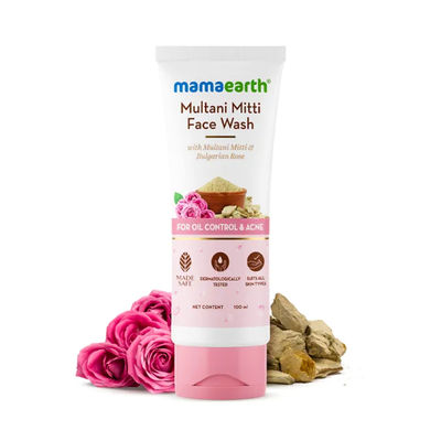 Mamaearth Multani Mitti Face Wash with Multani Mitti & Bulgarian Rose For Oil Control & Acne