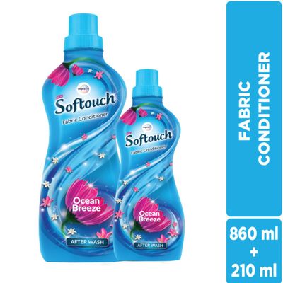 Softouch Ocean Breeze After Wash Liquid Fabric Conditioner With Antibacterial Protection