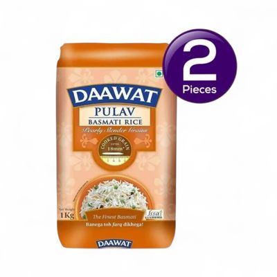 Daawat Pulav Basmati Rice | Long Grain 1 kg Combo