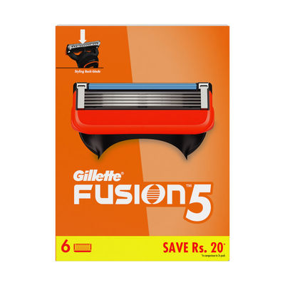 Gillette Fusion Manual Shaving Razor Blades For Men (6 Cartridges)