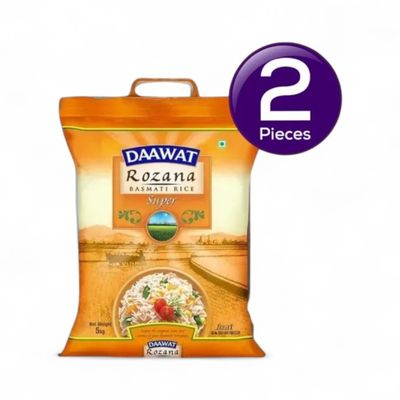 Daawat Rozana Super Basmati Rice | Medium Grain 5 kg Combo