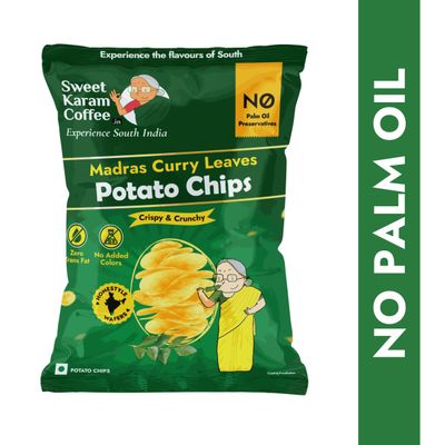 Sweet Karam Coffee Madras Curry Leaves Potato Chips - No Palm Oil