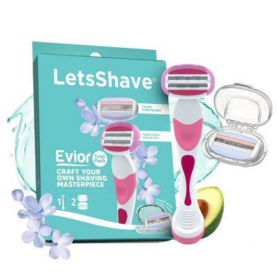 LetsShave Evior Trial Kit for Women with Mid Flex | World's First 6 and 3 Blade System Razor