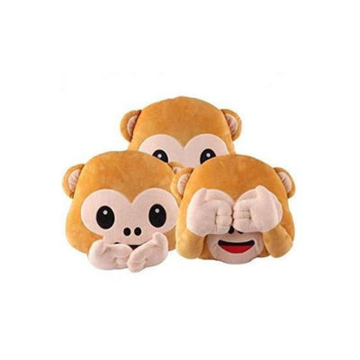 DearJoy Monkey Head Pillow Soft Toy - Brown