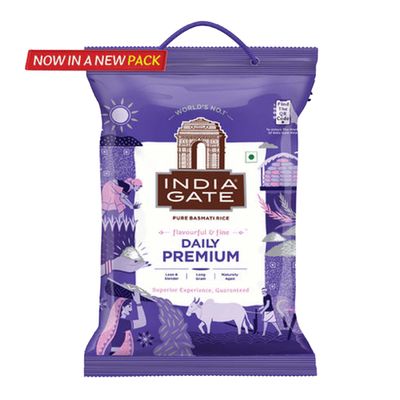 India Gate Flavourful and Fine Daily Premium Basmati Rice | Long and Slender Grains