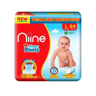 NIINE Baby Diaper Pants For Kids | White | L (9 - 14 kg)