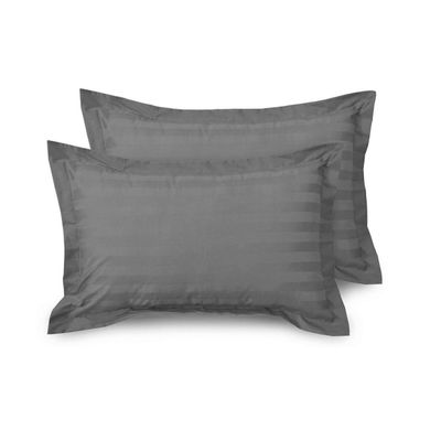 Elegant Weavers Striped Pillow Cover Solid Grey - Pack o