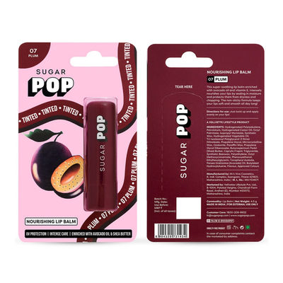 SUGAR POP Nourishing Lip Balm 07 Plum - Tinted Lip Moisturizer for Dry and Chapped Lips