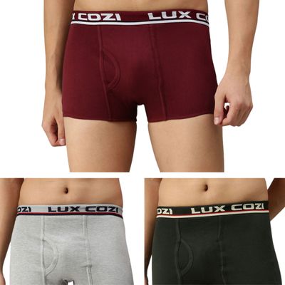 Lux Cozi Cotton Men's Trunk | Set Of 3 | Assorted - 95 cm