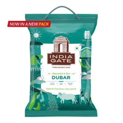 India Gate Flavourful and Fine Dubar Basmati Rice | Long and Slender Grains | Naturally Aged