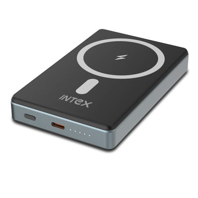 Intex 10000mAh 15W Wireless With MagSafe Power Bank(Black,Lithium Polymer,Fast Charging for Mobile)