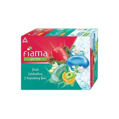 Fiama Gel Bathing Bar Fresh Celebration pack, with 3 Unique Gel Bars, for Moisturized Skin