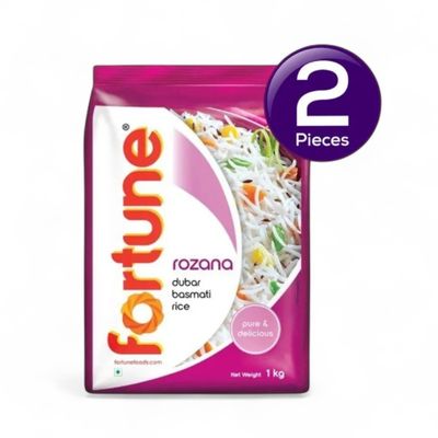 Fortune Rozana Gold Basmati Rice | Dubar Basmati Rice 1 kg Combo